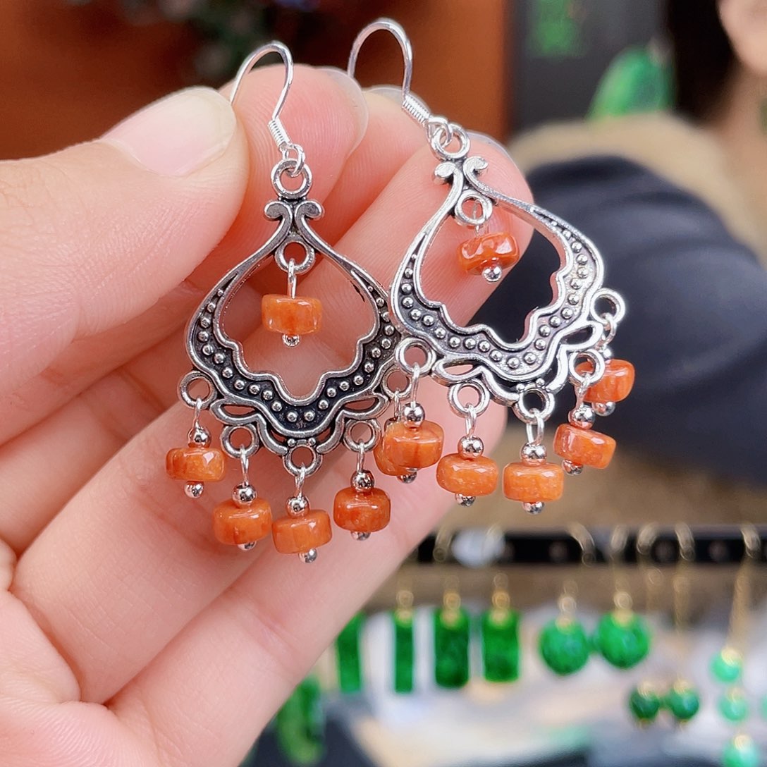 翡翠未镶嵌耳饰饰品