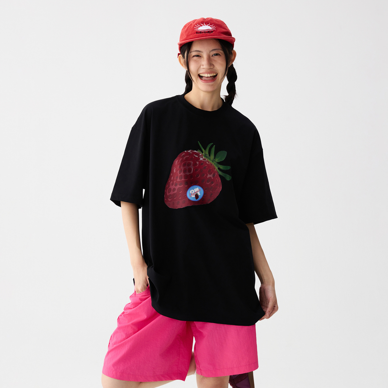 OWOX 趣味水果印花凉感情侣装短袖T恤夏季多巴胺美式休闲圆领上衣