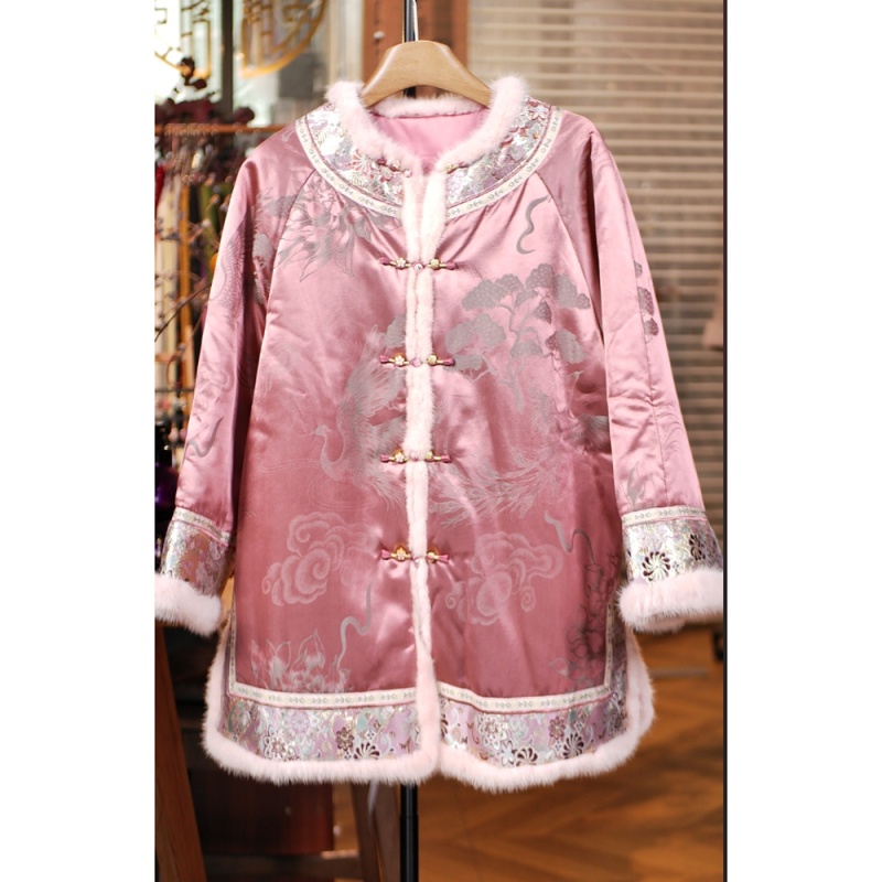 【玉溪非遗】  设计师款~国风新中式缎面加厚保暖棉服   XA6013