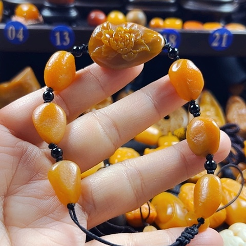田黄石一*田黄石手串