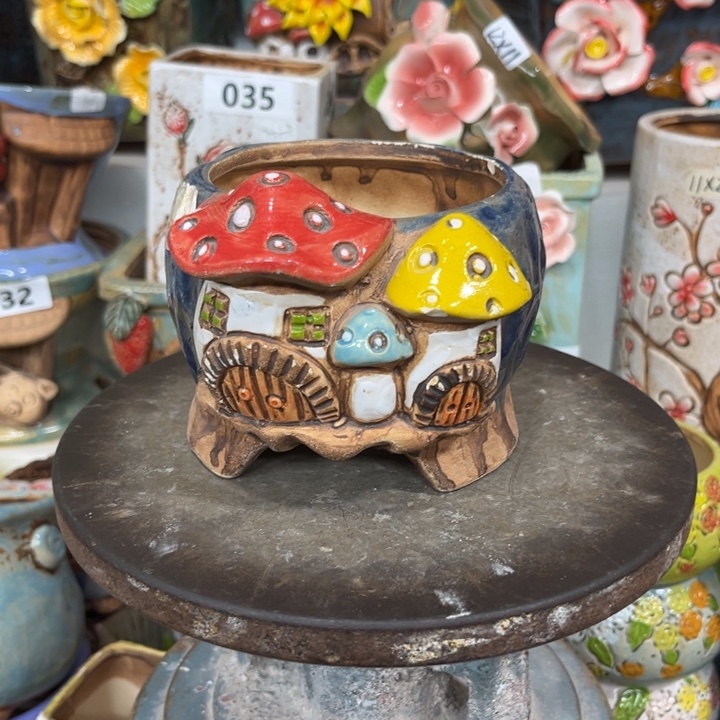 紫砂花盆粗陶材质多肉花盆