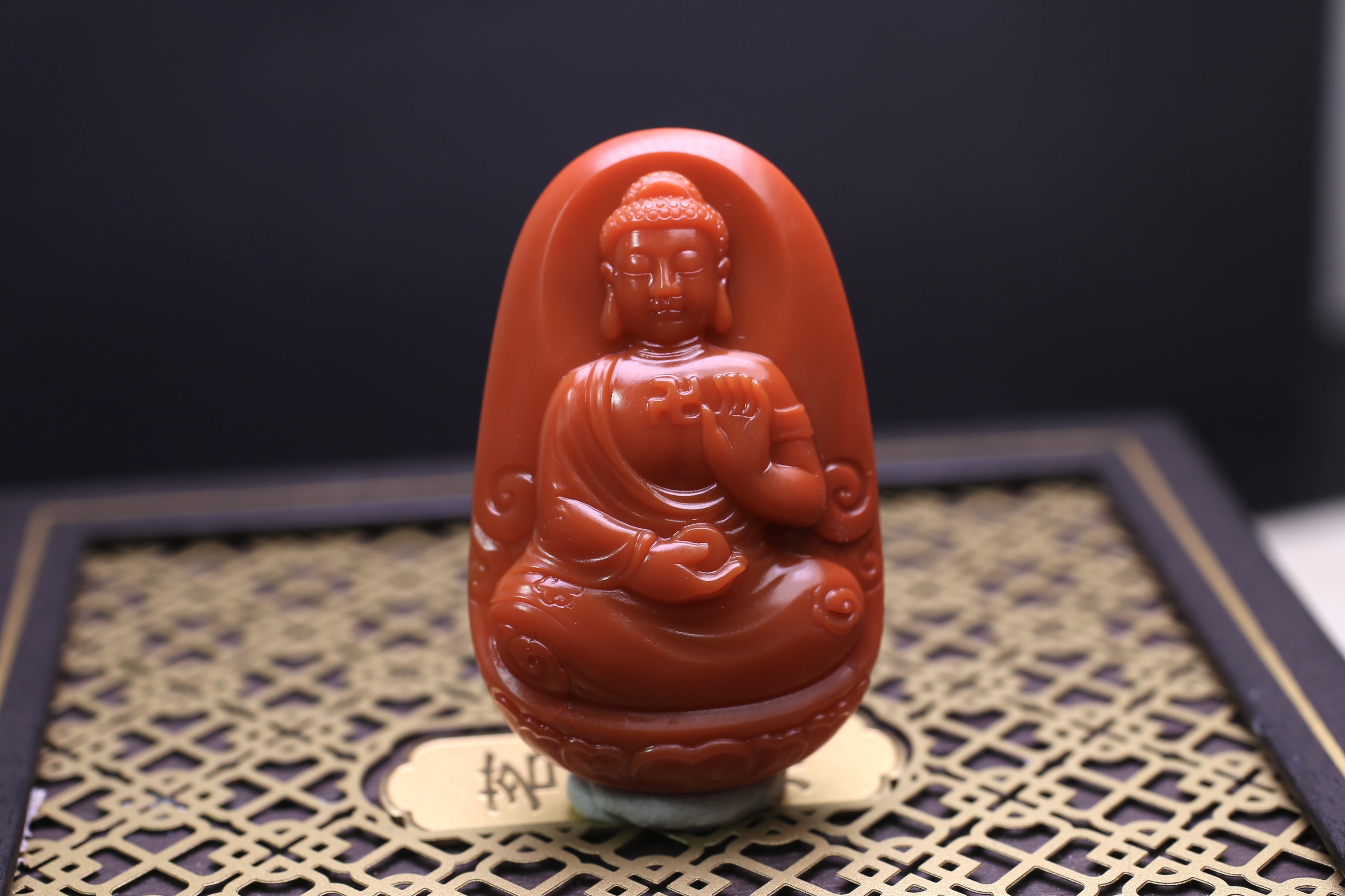 原矿无胶保山南红杨柳 大日如来