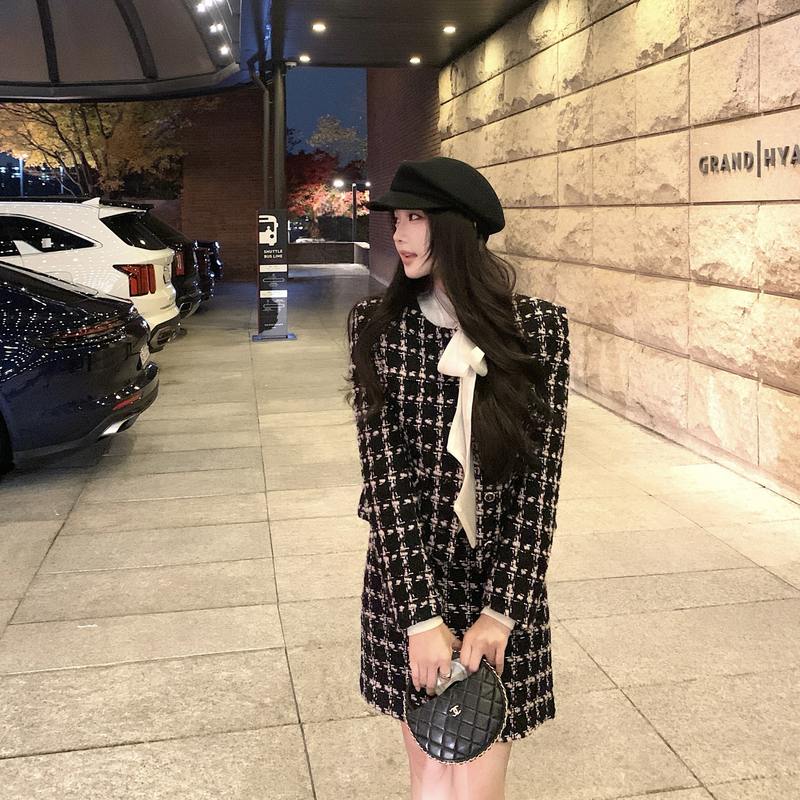 “静奢手工坊”Chan*l同款套装 羊毛粗花呢贵气氛围感-时尚套装