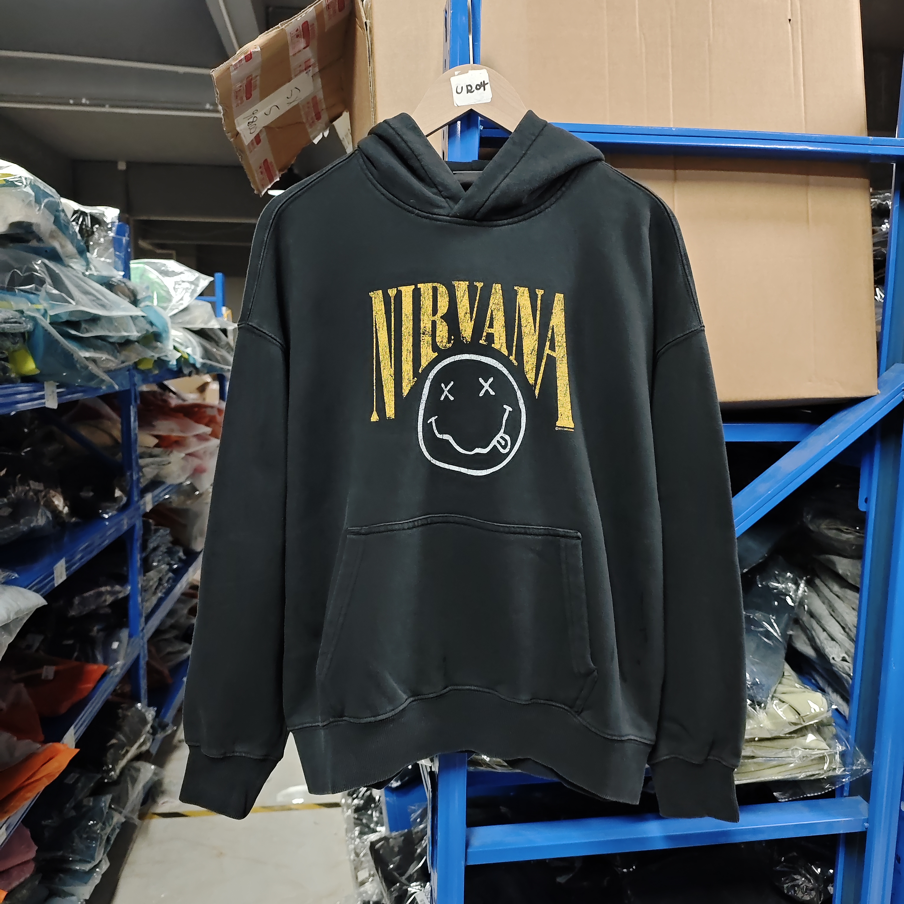 【H】笑脸摇滚乐队联名圆领连帽长袖卫衣00950-G9-17-D9-7