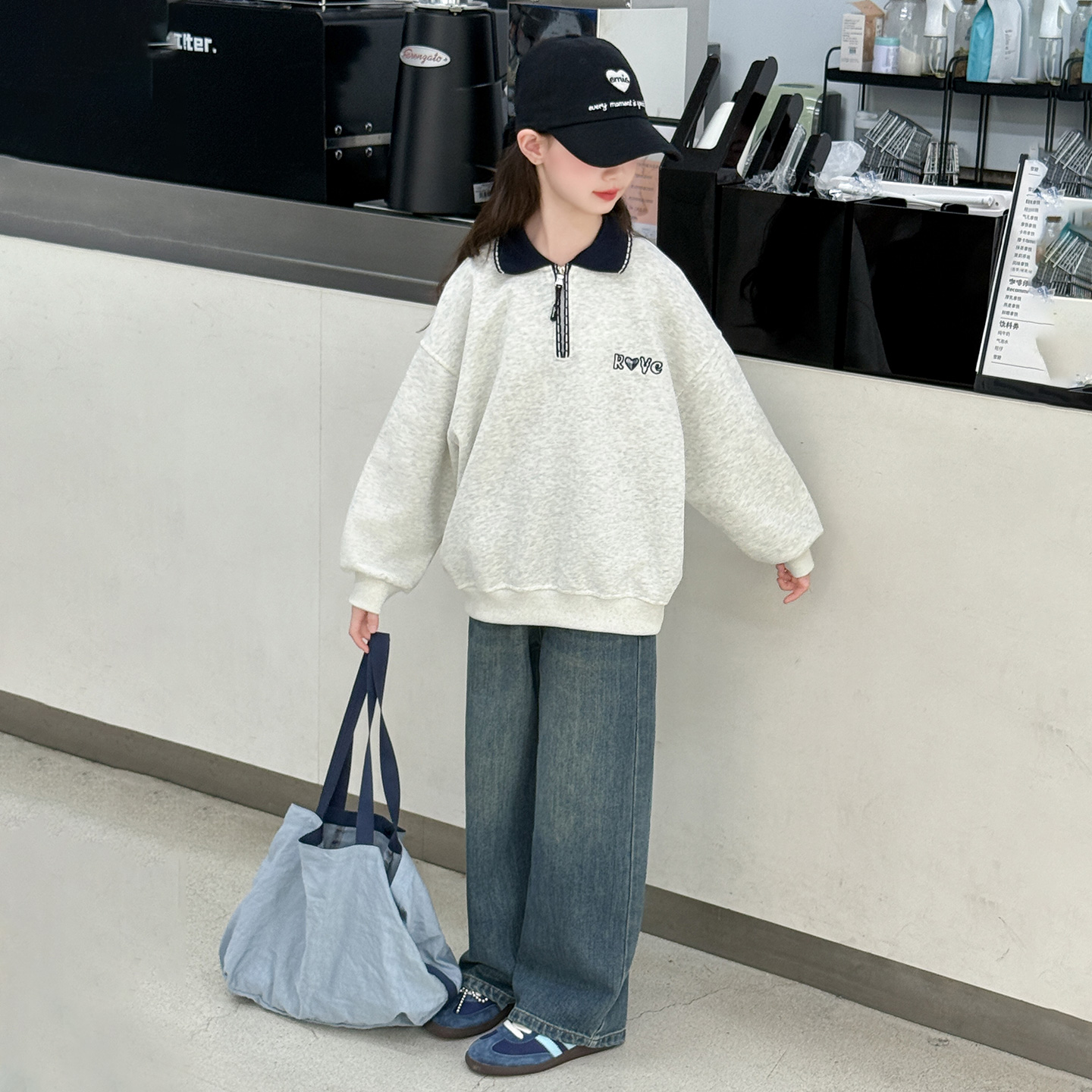 女童秋装套装2025新款6-15岁儿童洋气韩版宽松休闲两件套时髦高级