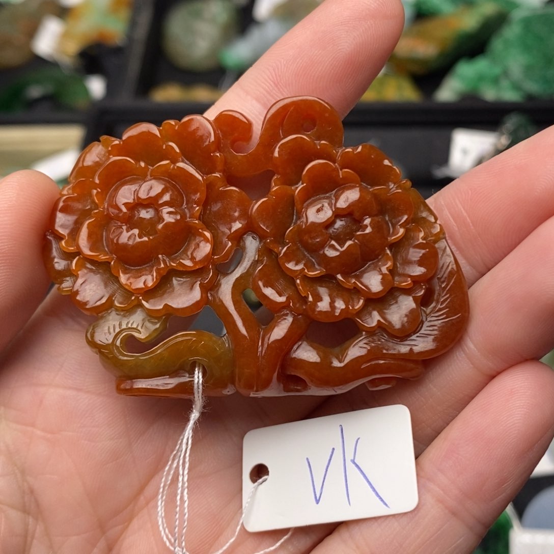 翡翠项链未镶嵌并蒂芙蓉56号