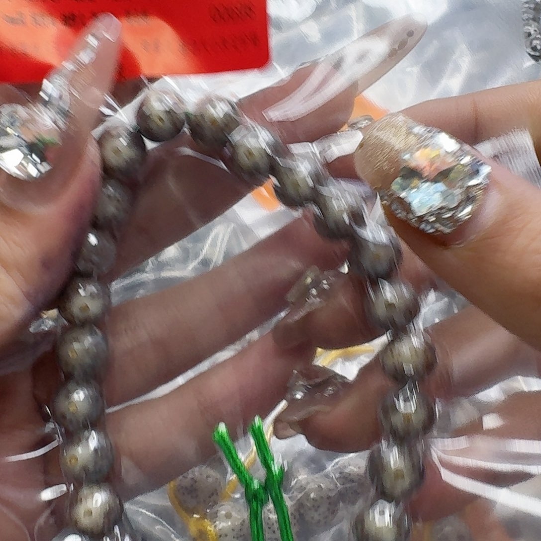 星月菩提手串303动地黑灰星月菩提0.9圆手持