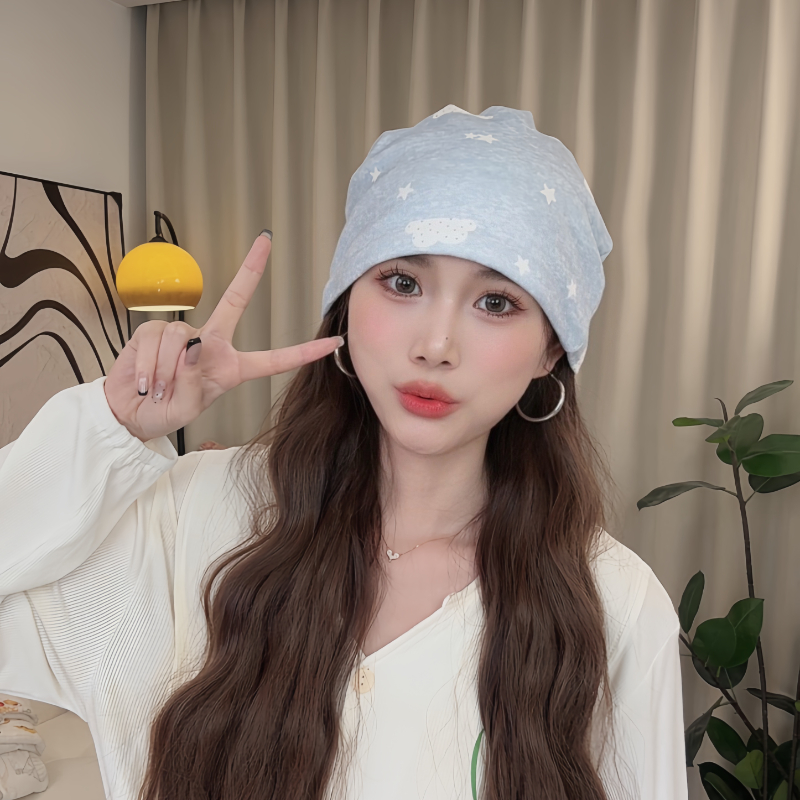 四季双层棉极简ins风堆堆帽月子帽亲子帽坐月子                