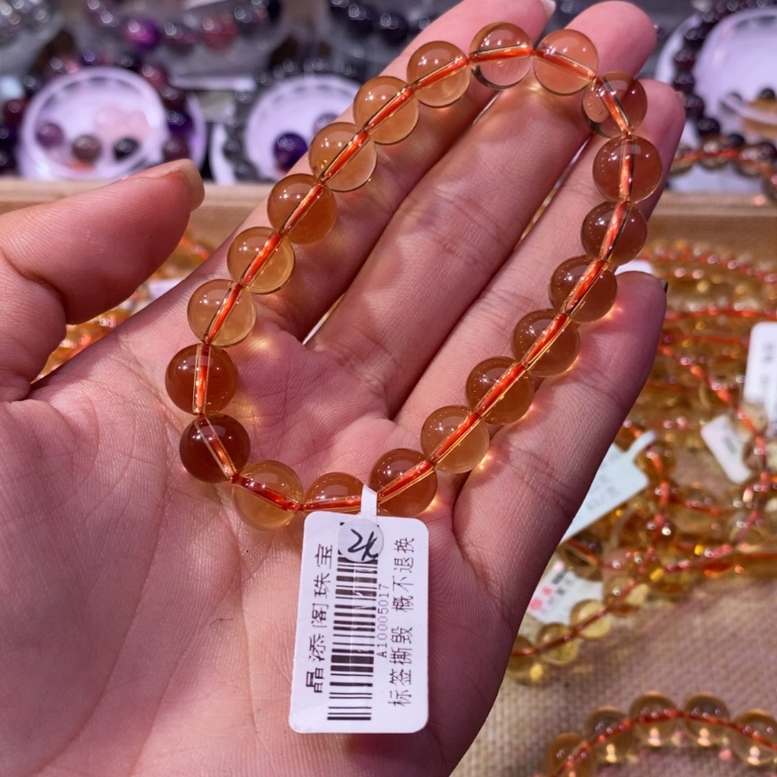 水晶手链未镶嵌哦*黄水晶9+