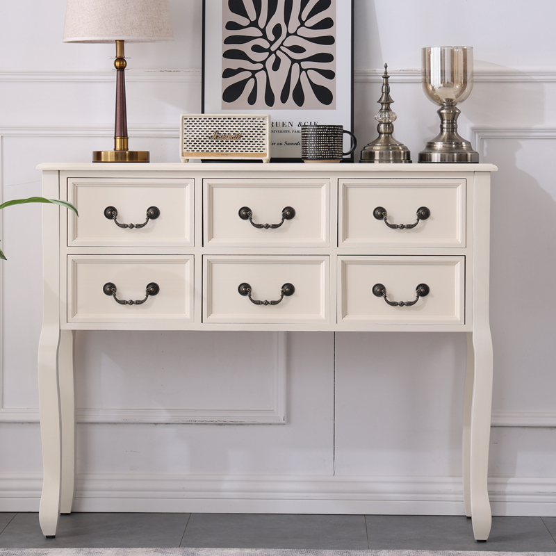 进门门厅柜玄关法式现代简约艺术多功能美式复古储物收纳斗柜实木