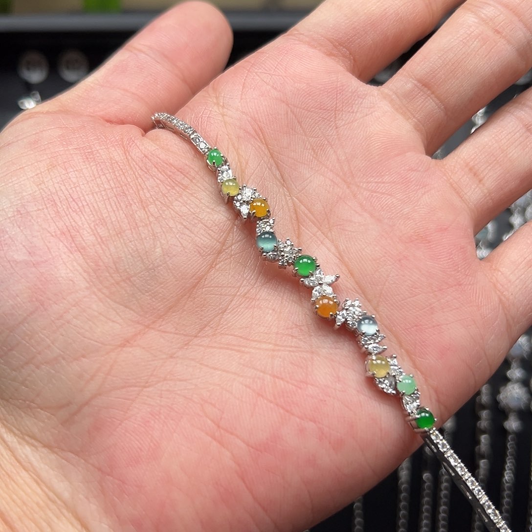 张***喜翡翠银S925镶嵌手链