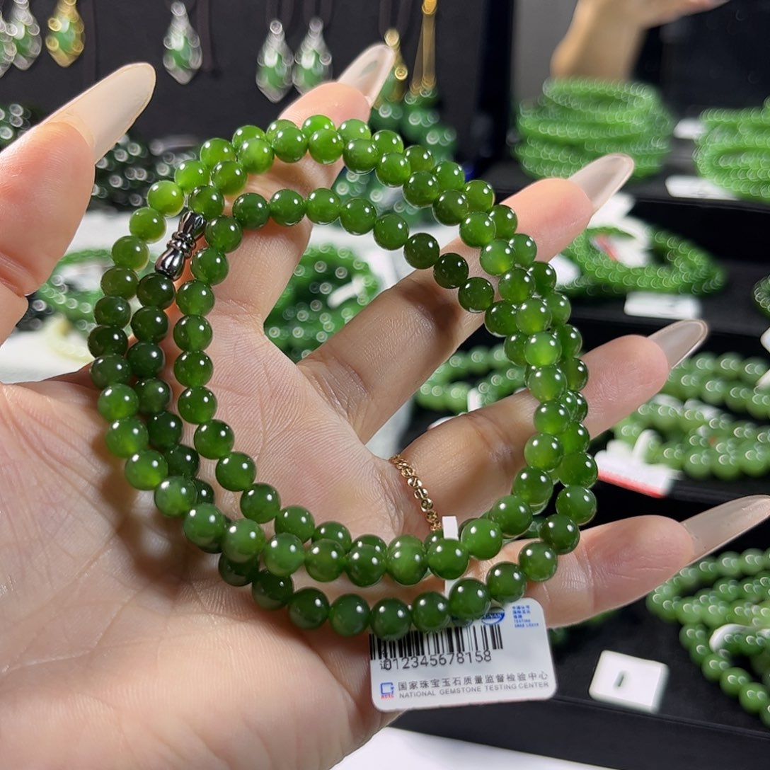 和田玉（碧玉）手链未镶嵌6