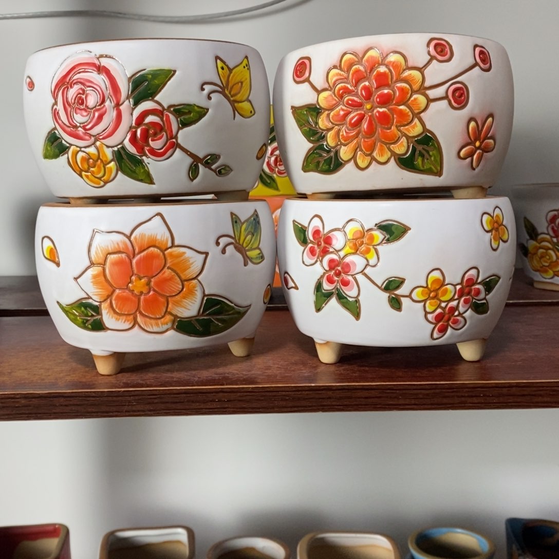 红陶韩式多肉植物花盆