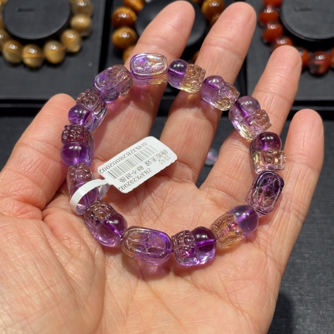 水晶手链未镶嵌紫黄晶貔貅