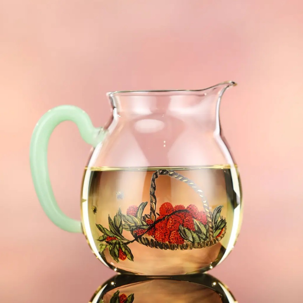 禾器晶彩 清悦 贴花系列 平安喜乐 顺顺荔荔 高硼硅 玻璃公杯  