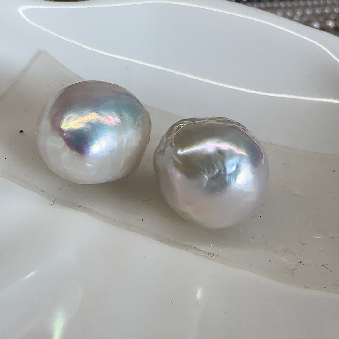 淡水珍珠耳饰银S925镶嵌心****心