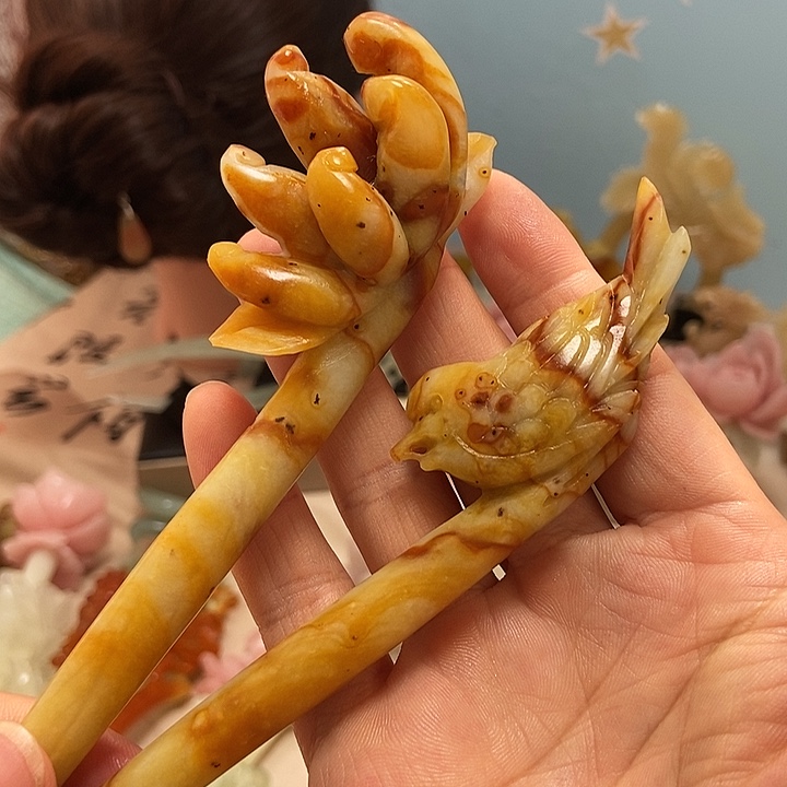 未镶嵌岫玉发簪发簪