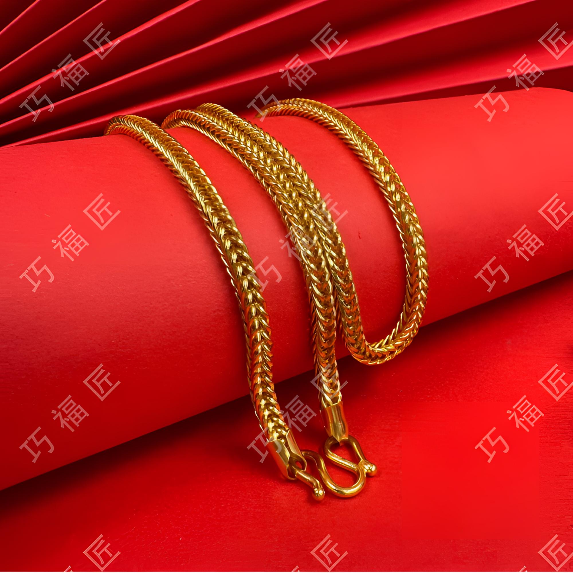 链子足银 狐尾项链 气质时尚素款百搭素链霸气经典