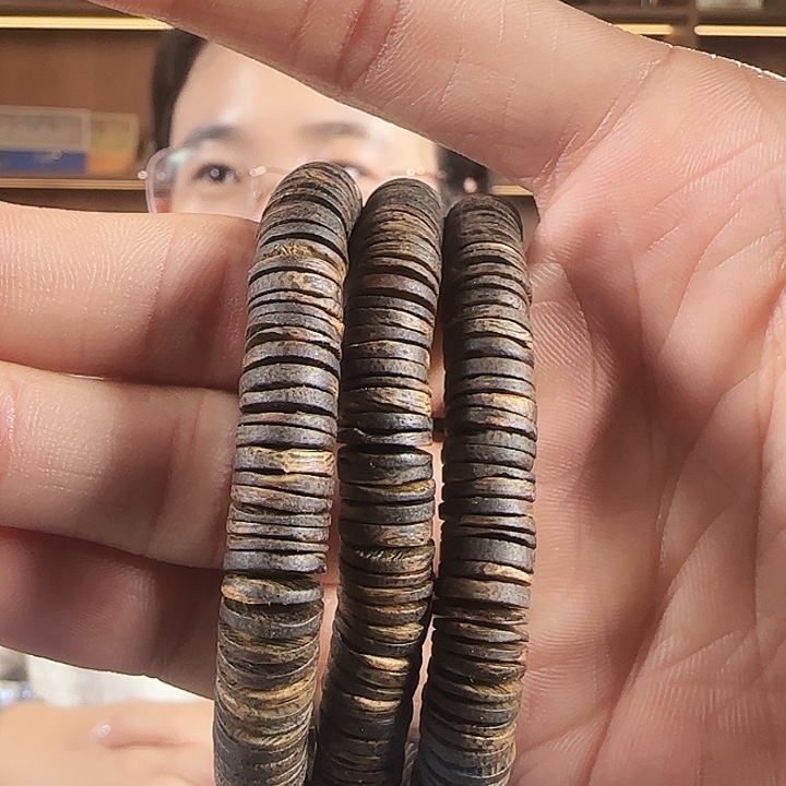 手串沉香沉水10mm片片珠10克➕