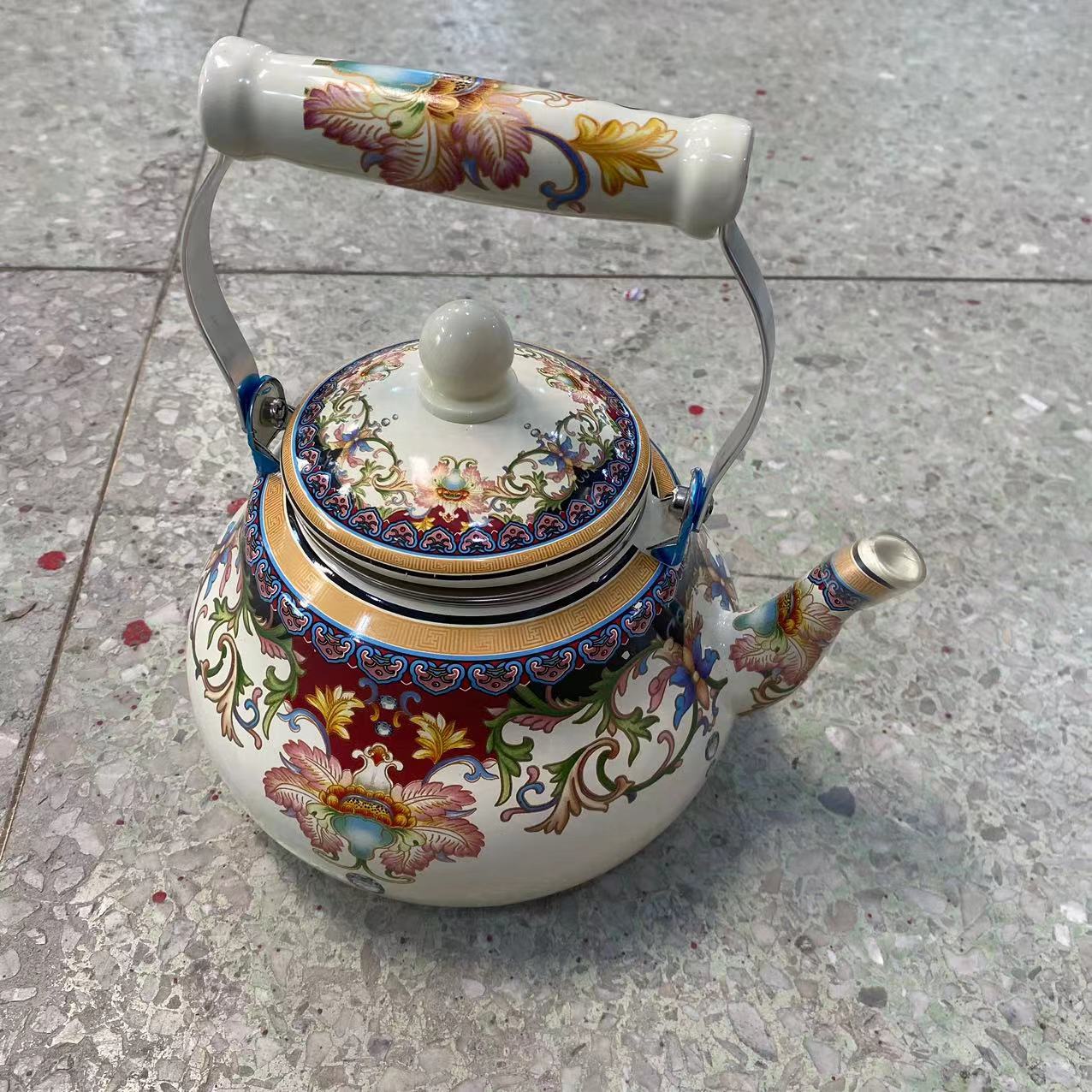 搪瓷珐琅水壶25L电磁炉明火通用烧水壶茶壶