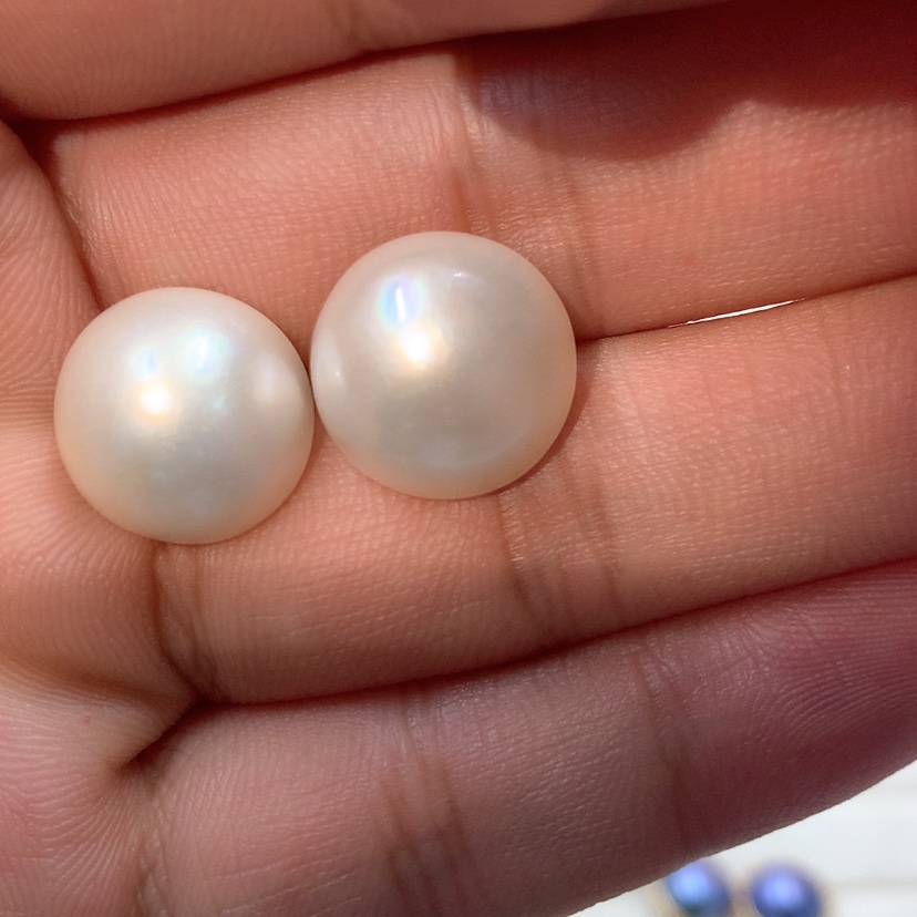 【闪购商品】耳饰拼合珍珠（马贝珠）银S925镶嵌