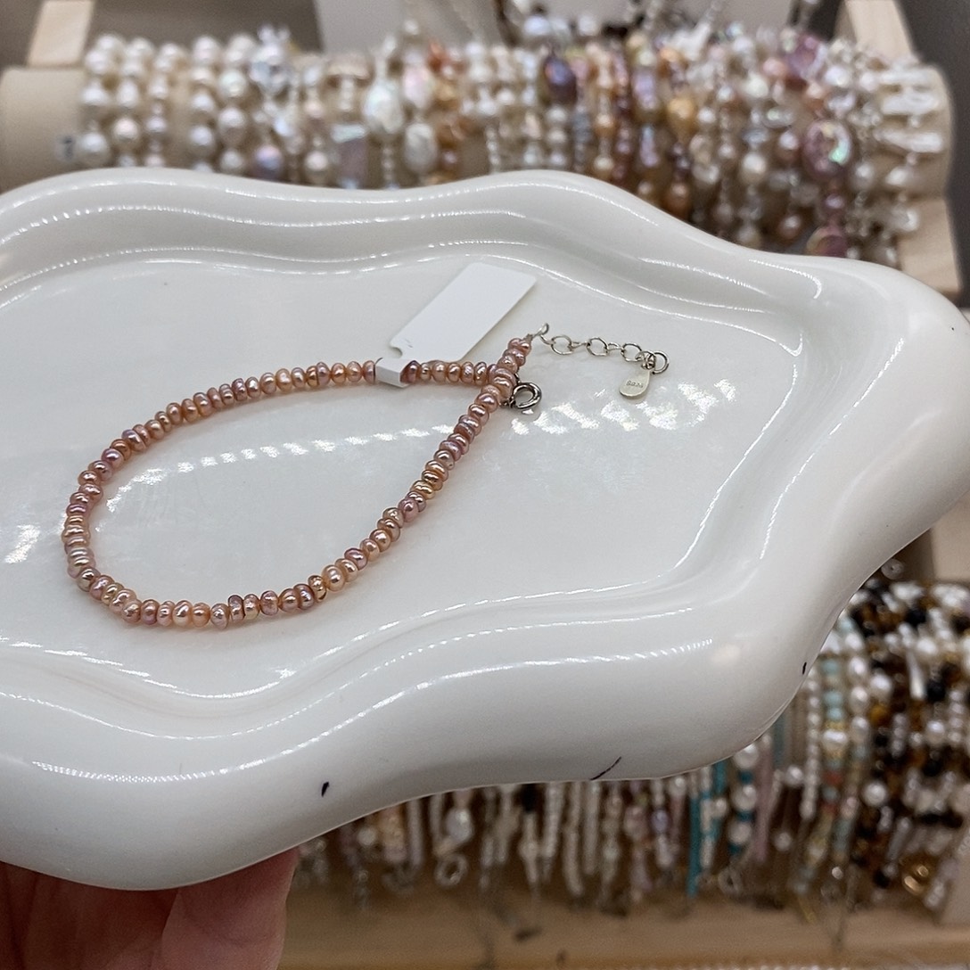 银S925镶嵌淡水珍珠耳饰