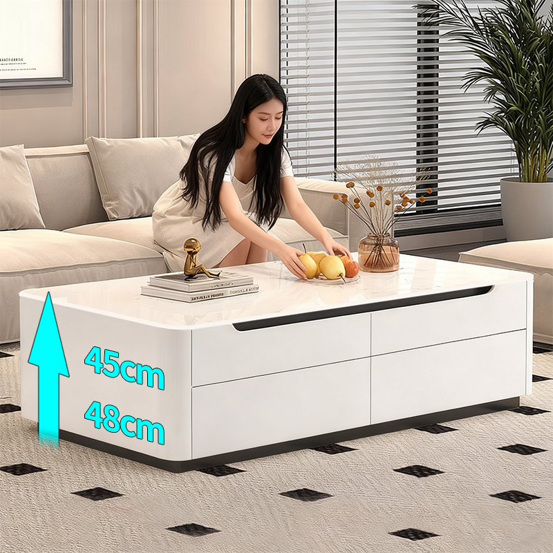 意式轻奢超晶石茶几组合家用客厅高端新款极简现代高级感茶几高款