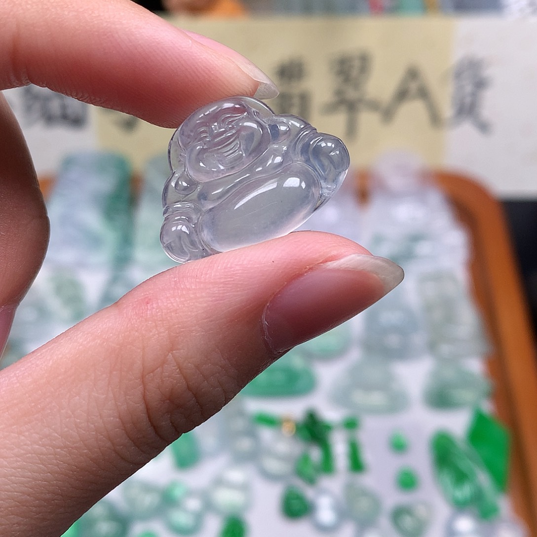 翡翠裸石缅甸天然A货翡翠冰种佛公