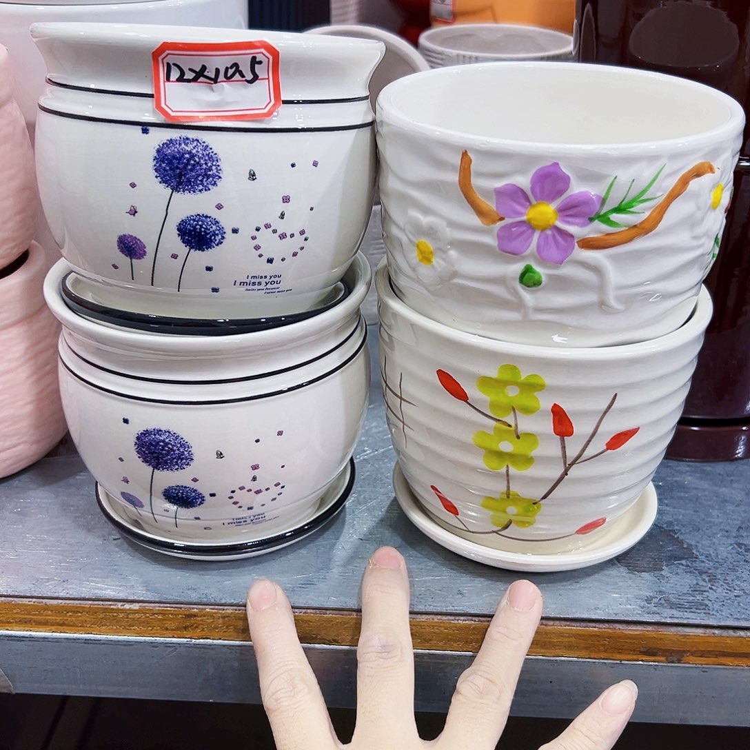 外贸尾单陶瓷花盆凑单10米包邮