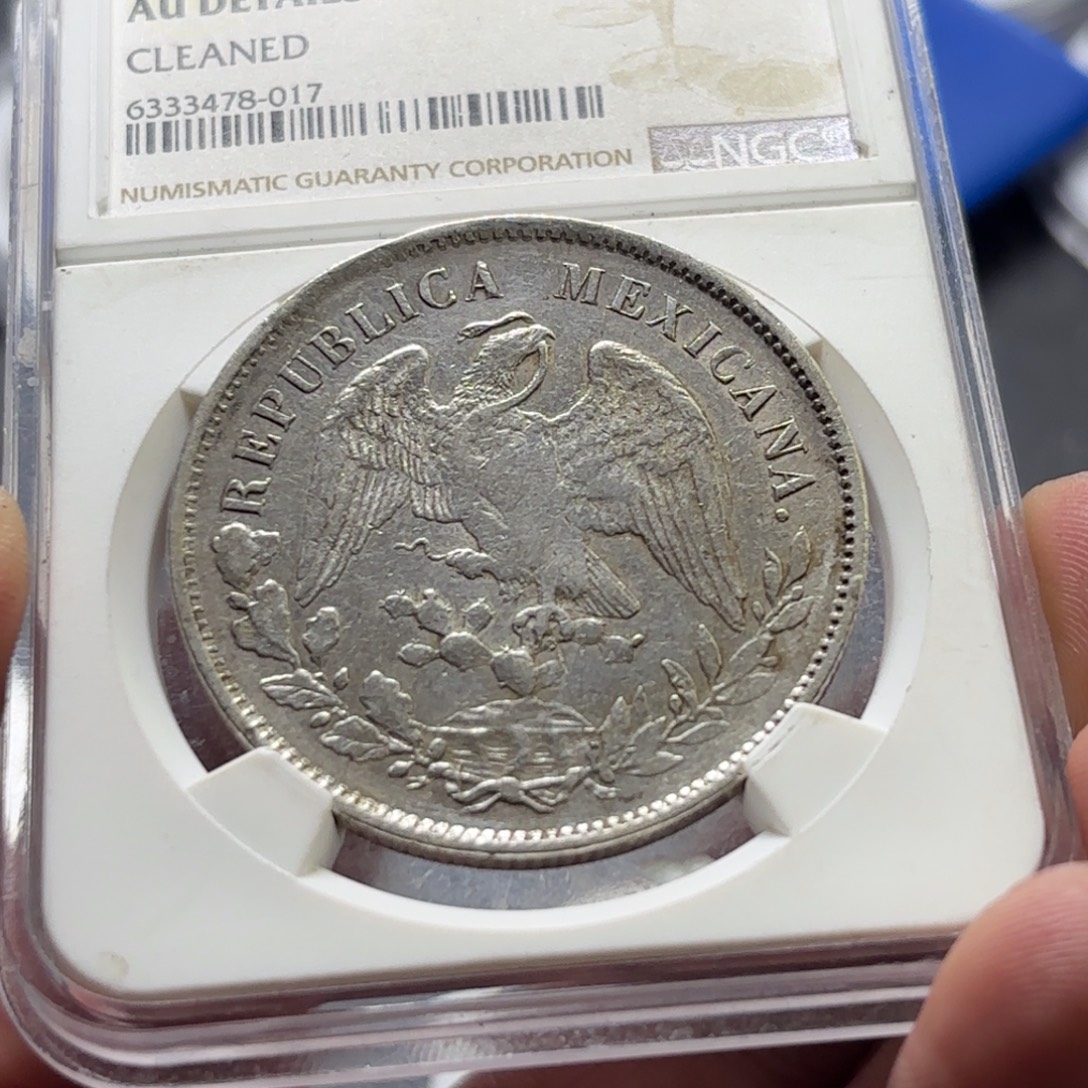 银Ag900墨西哥直边鹰洋银币27克