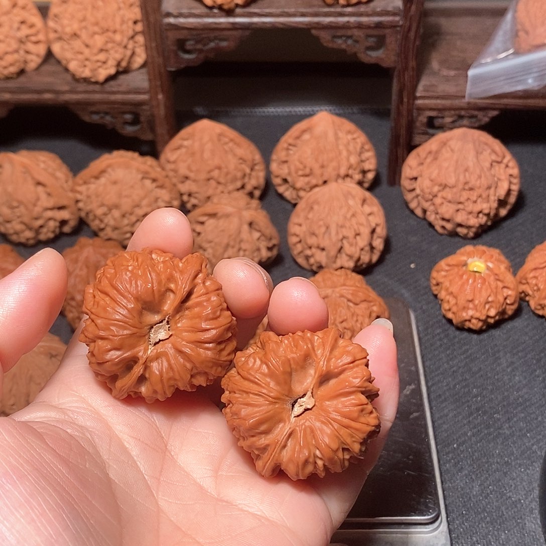 把件文玩核桃40尺凹底