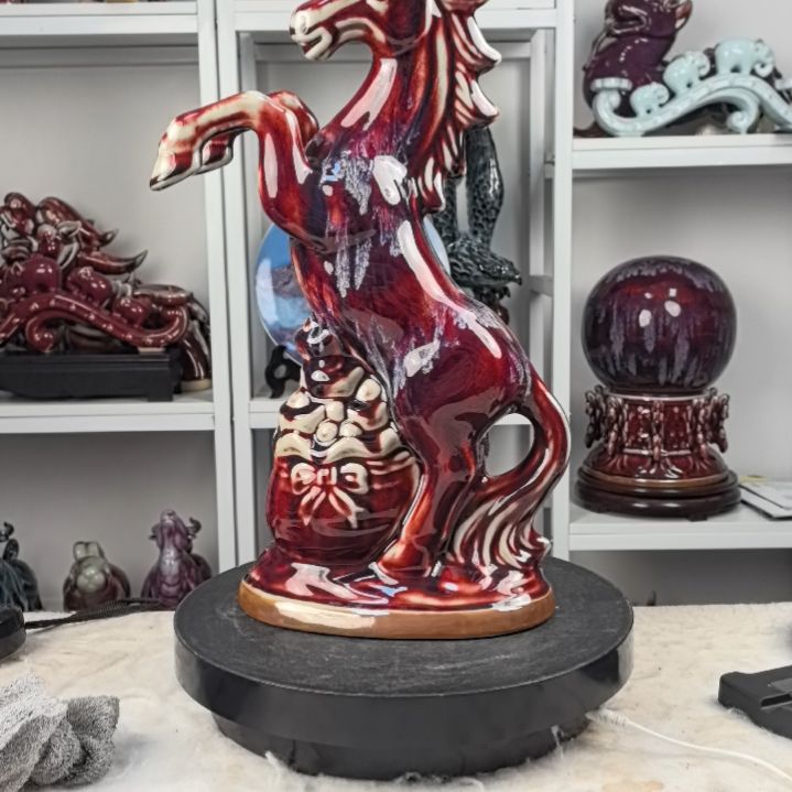 摆件钧瓷摆件神後鎮鈞瓷