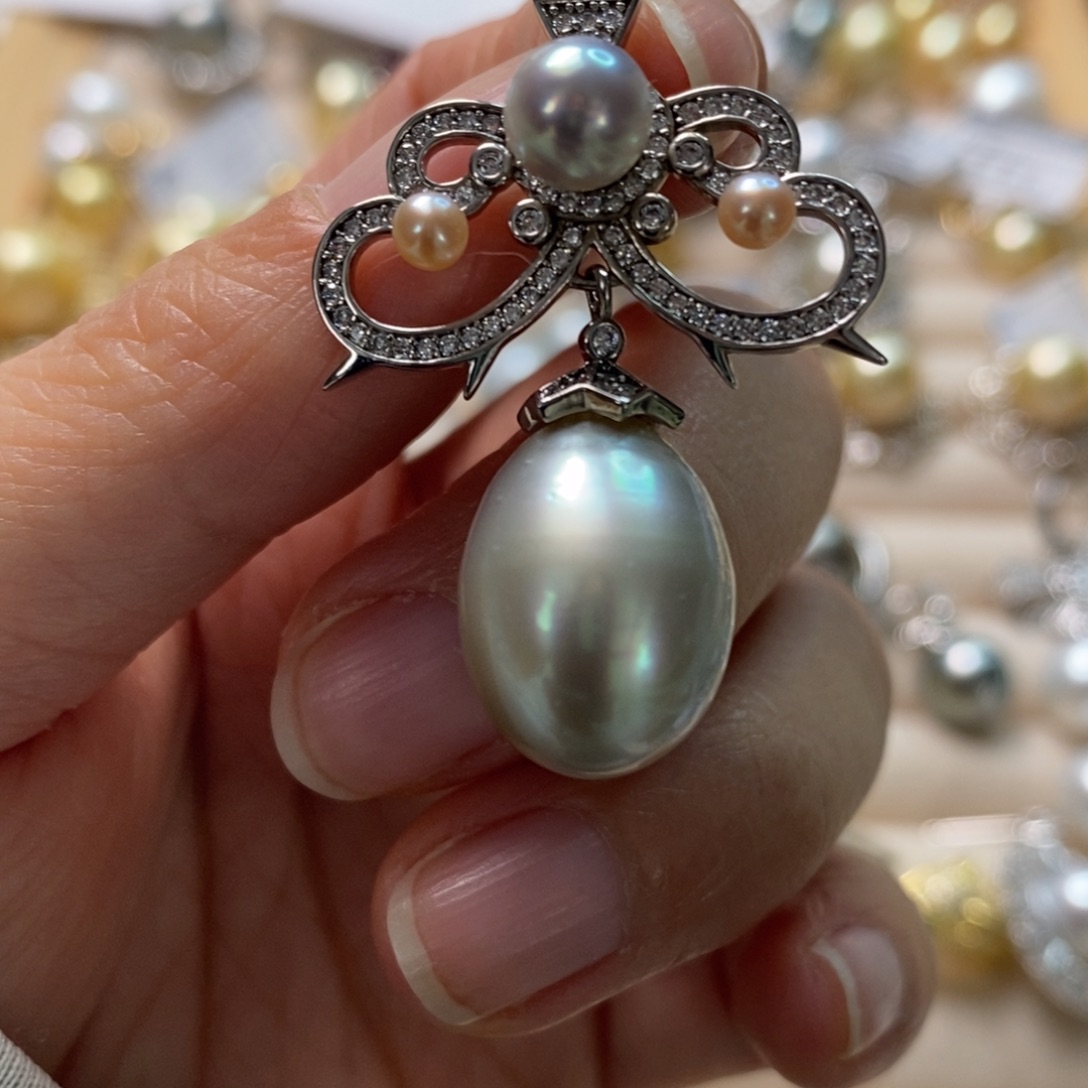 海水珍珠颈饰银S925镶嵌