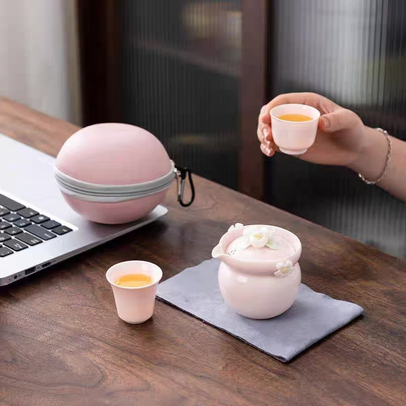 宇舟捏花旅行茶具套装便携式功夫茶具Q311