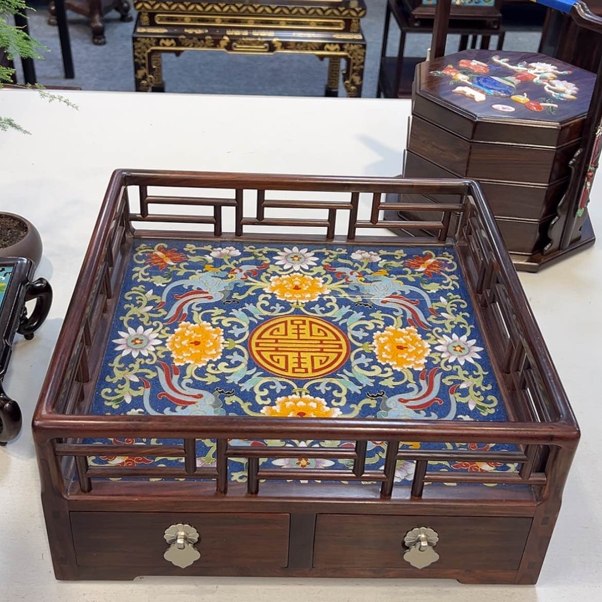 【闪购商品】红酸枝木类成套家具都承盘