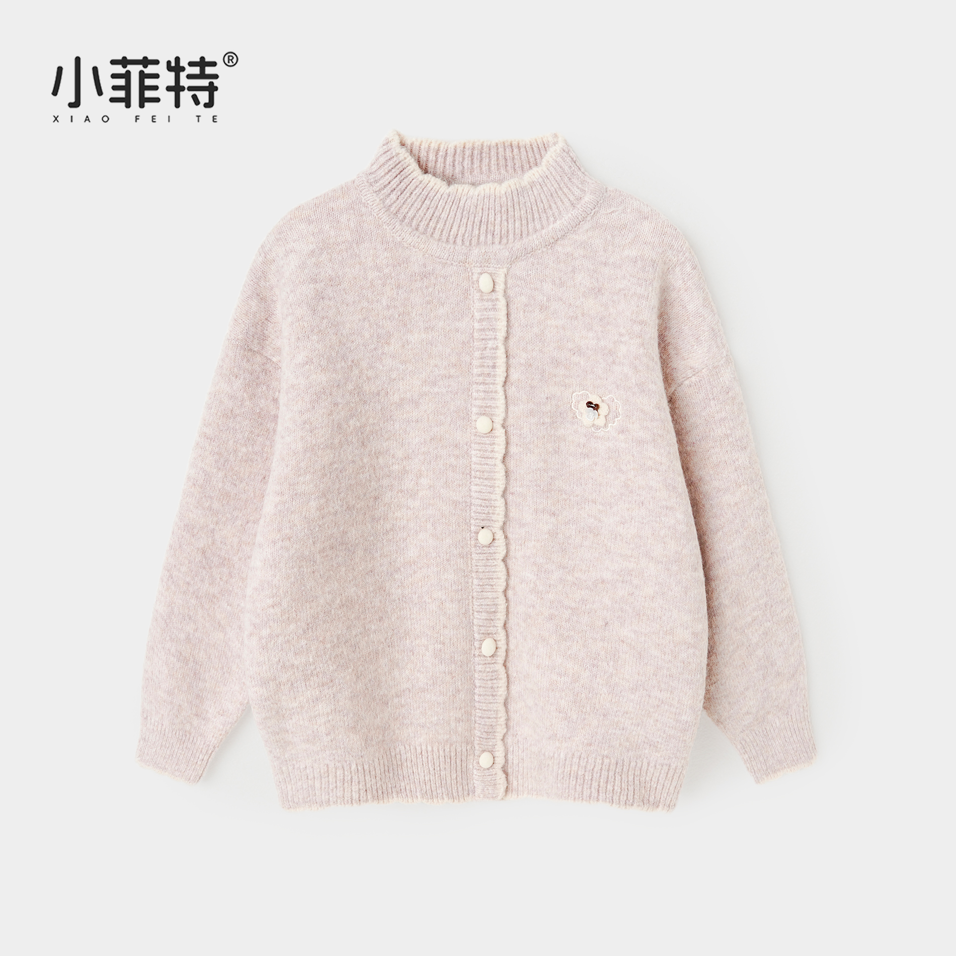 小菲特女童冬装加厚毛衣中大童保暖上衣儿童休闲针织衫MFYD57550