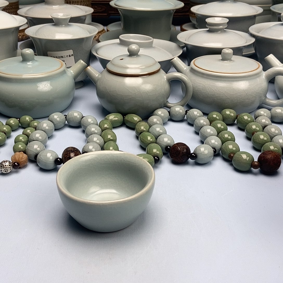 杯仿古天青压手杯原矿原釉原产地