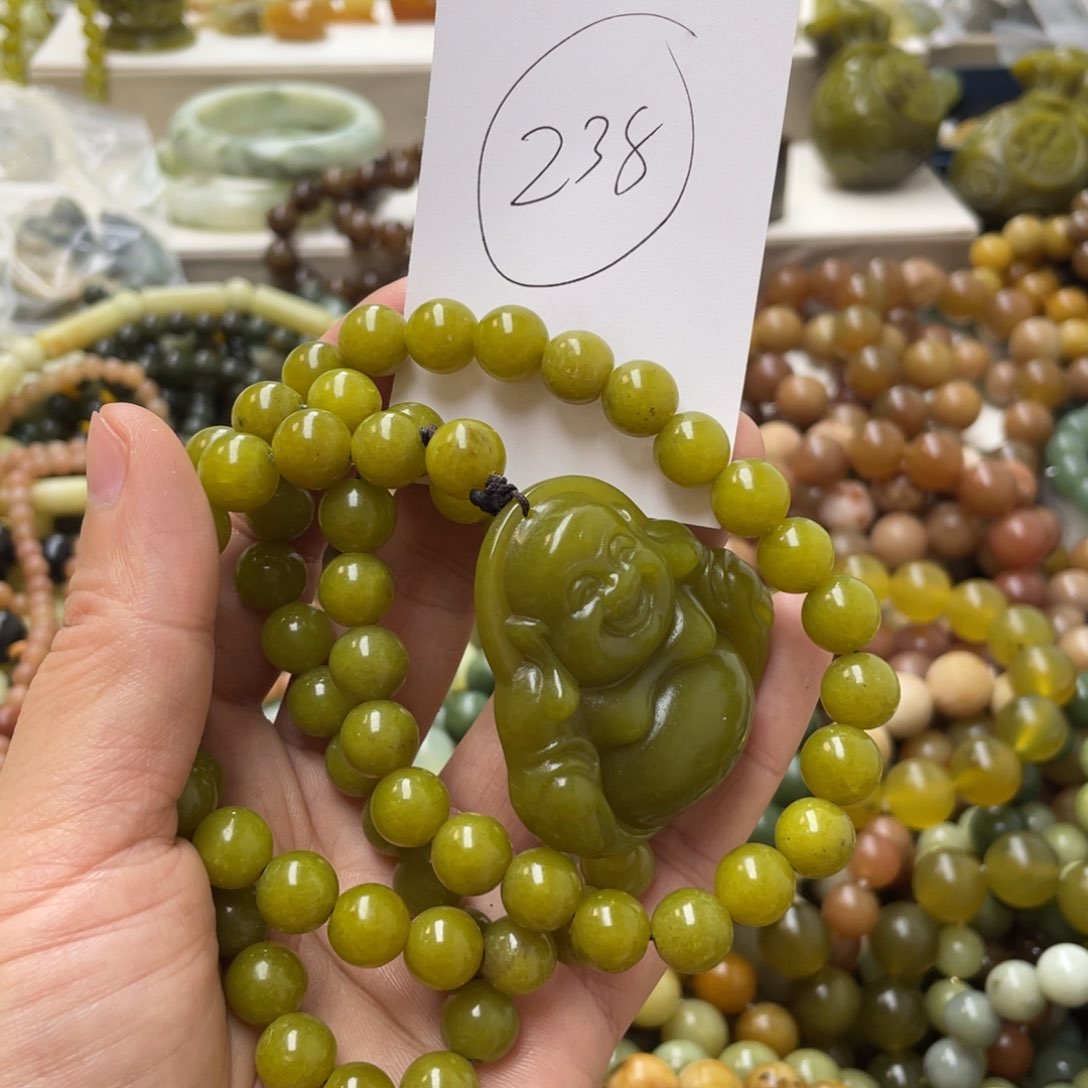 蛇纹石玉手链未镶嵌