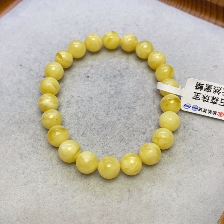 蜜蜡裸石未镶嵌手串