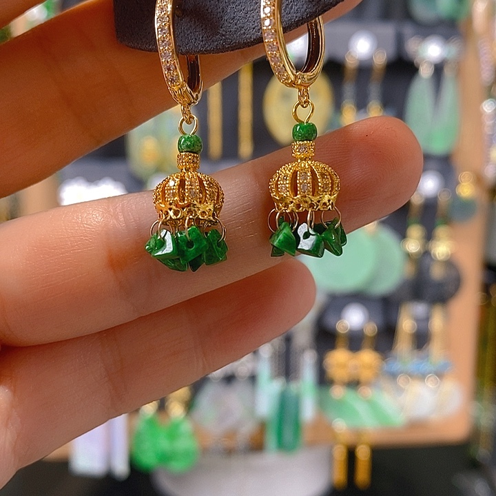 翡翠未镶嵌耳饰翡翠