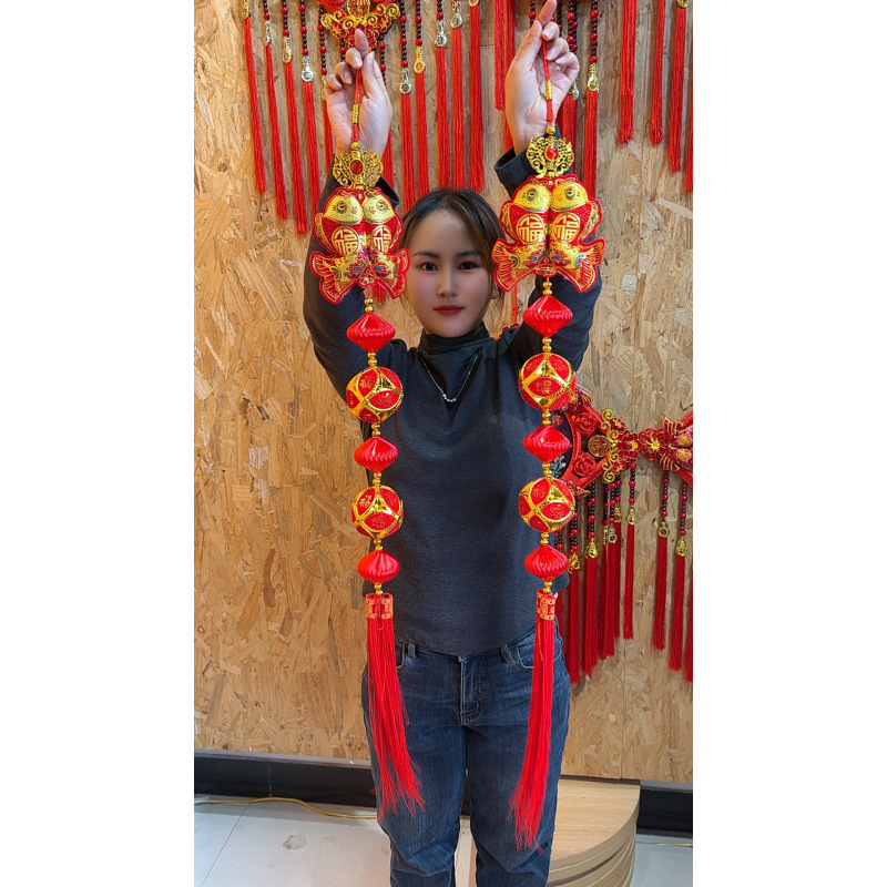 双鱼挂灯笼福球春节乔迁喜庆挂件