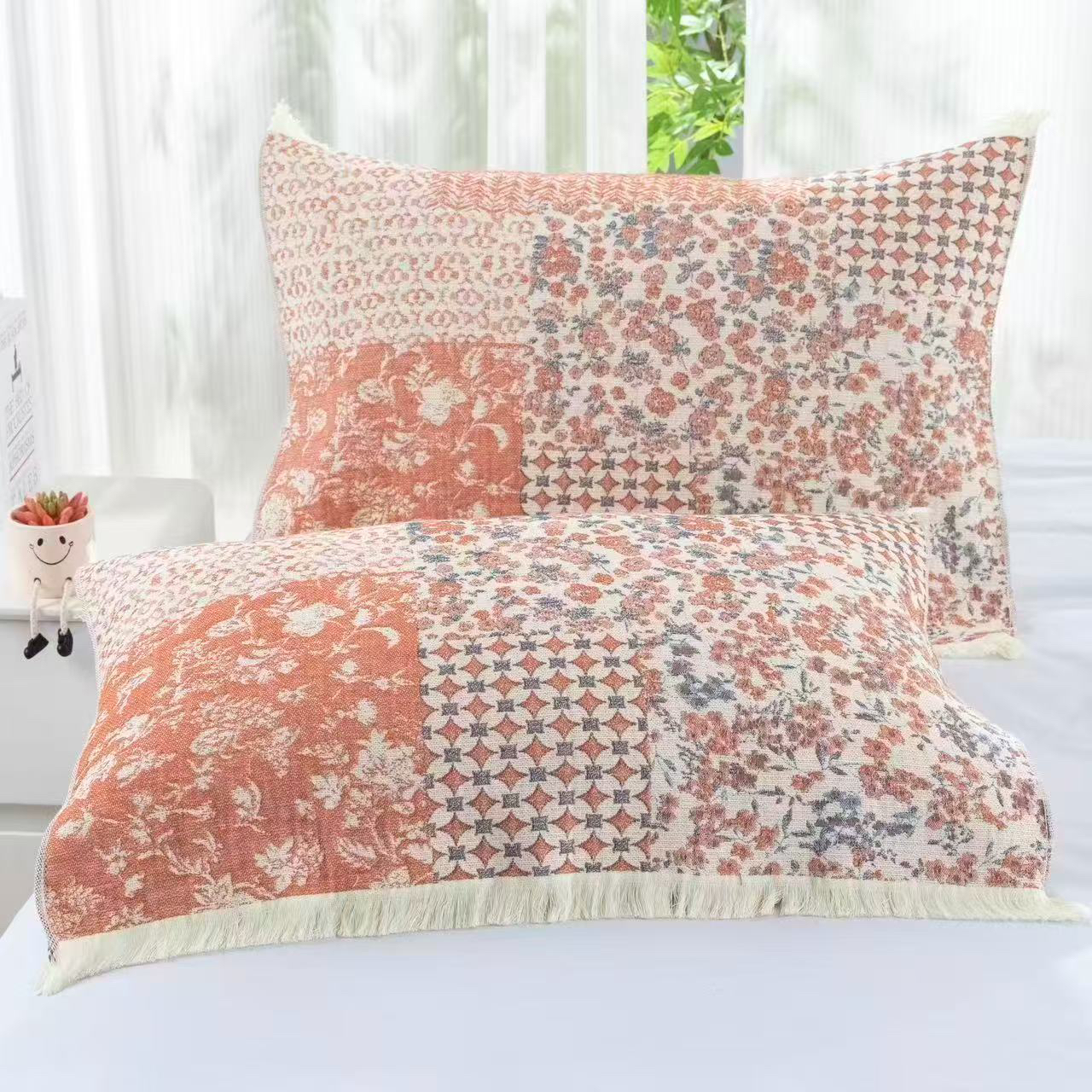 （百家福流苏枕巾）成人尺寸可当沙发扶手巾48✖️74cm