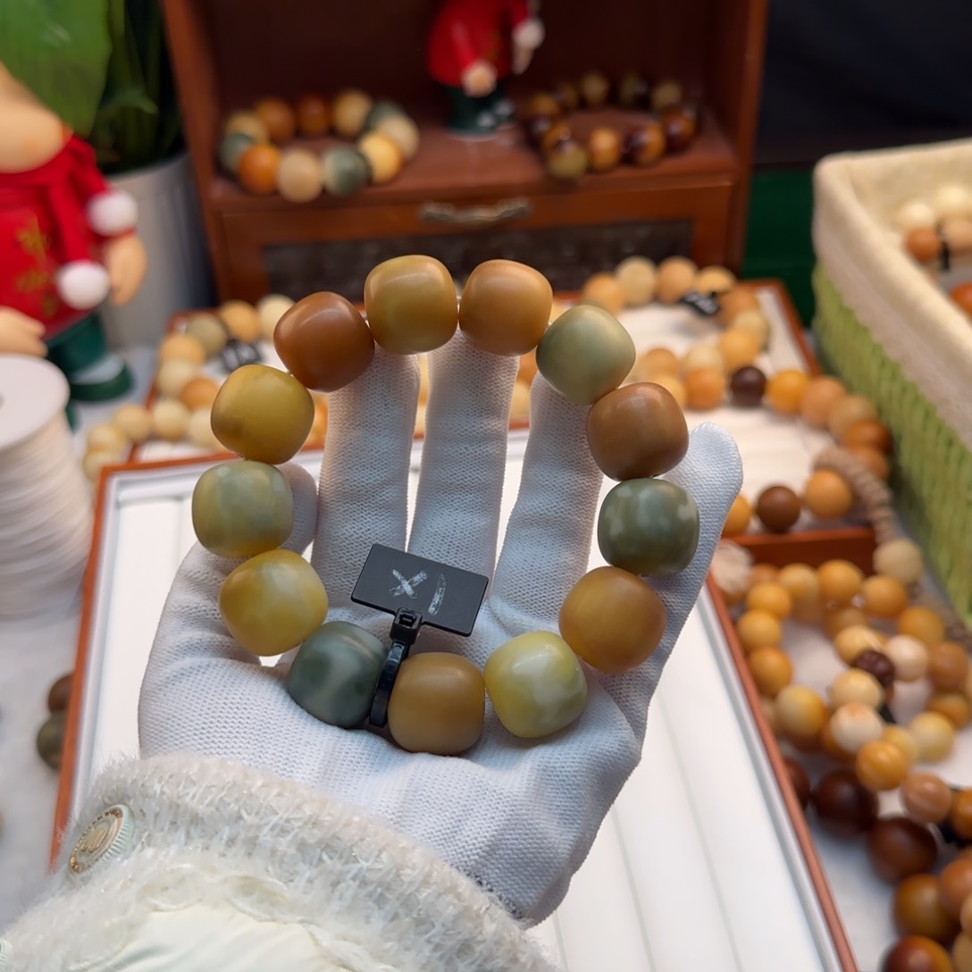 菩提根/象牙果手串卡20桶珠干磨瑕疵