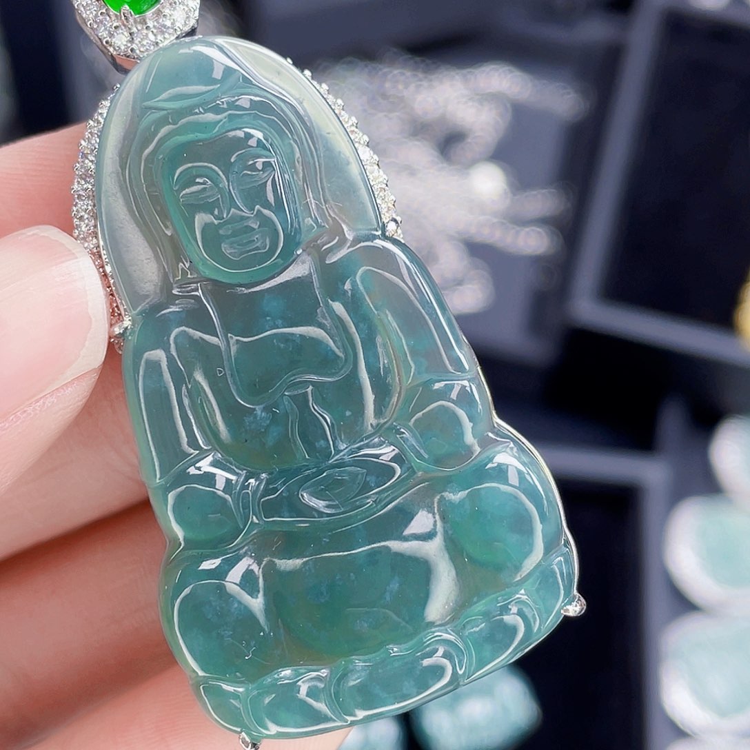 翡翠吊坠(不含链)银S925镶嵌