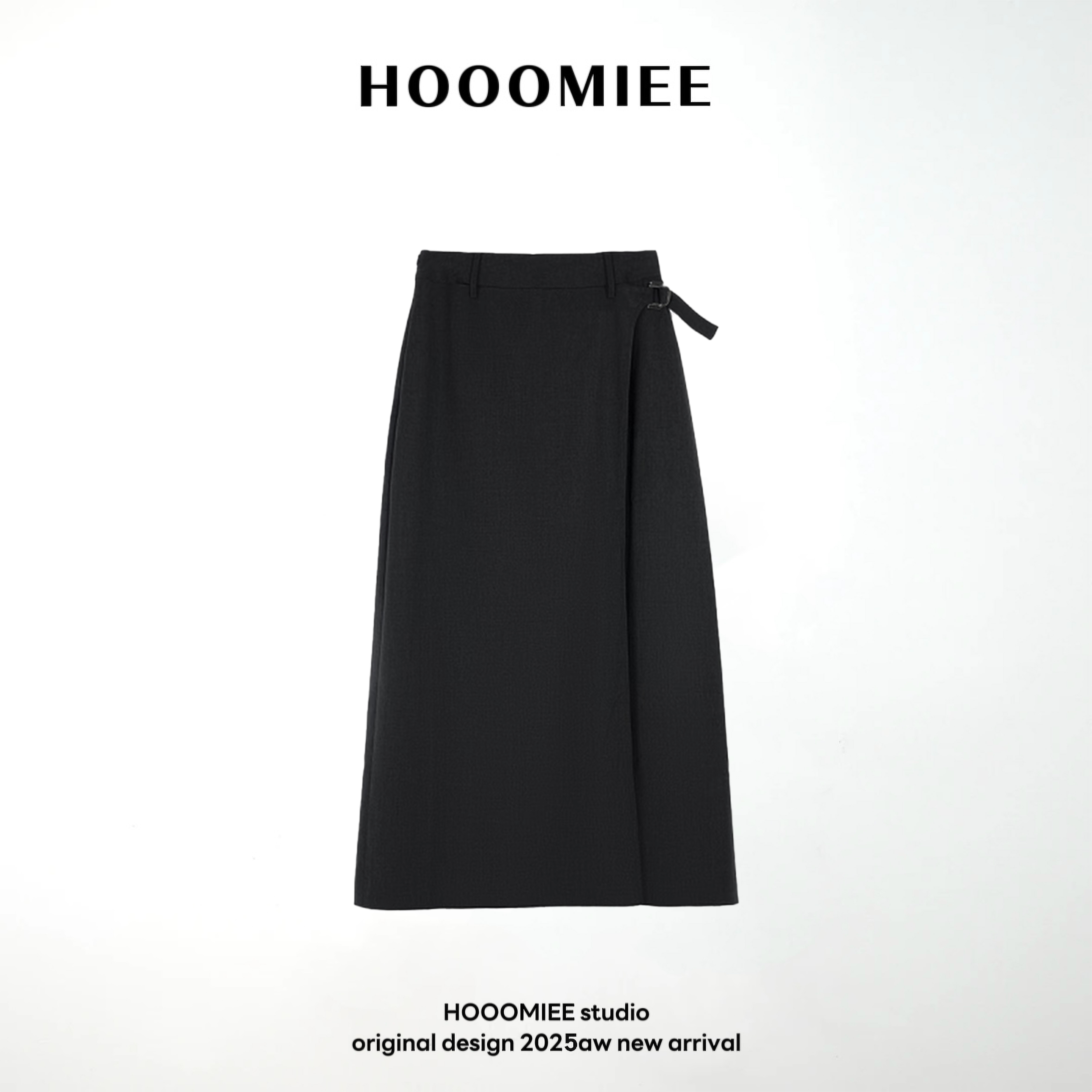 Hooomiee春夏高定设计感高腰直筒A字西装半身裙Q1169