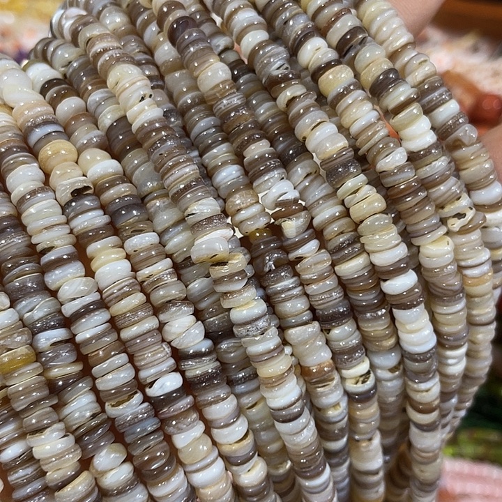 玛瑙/玉髓合金珠宝半成品2条6mm企鹅贝不规则算盘隔片