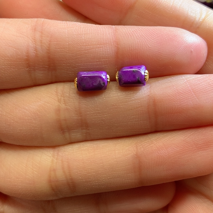 【闪购商品】苏纪石（舒俱来）耳钉18K金镶嵌