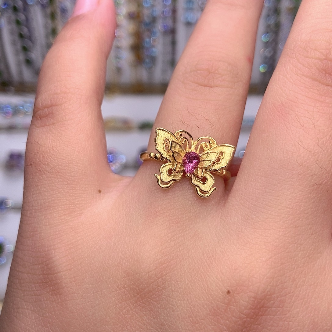 银S925镶嵌碧玺戒指