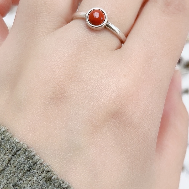 玛瑙/玉髓戒指银S925镶嵌925银