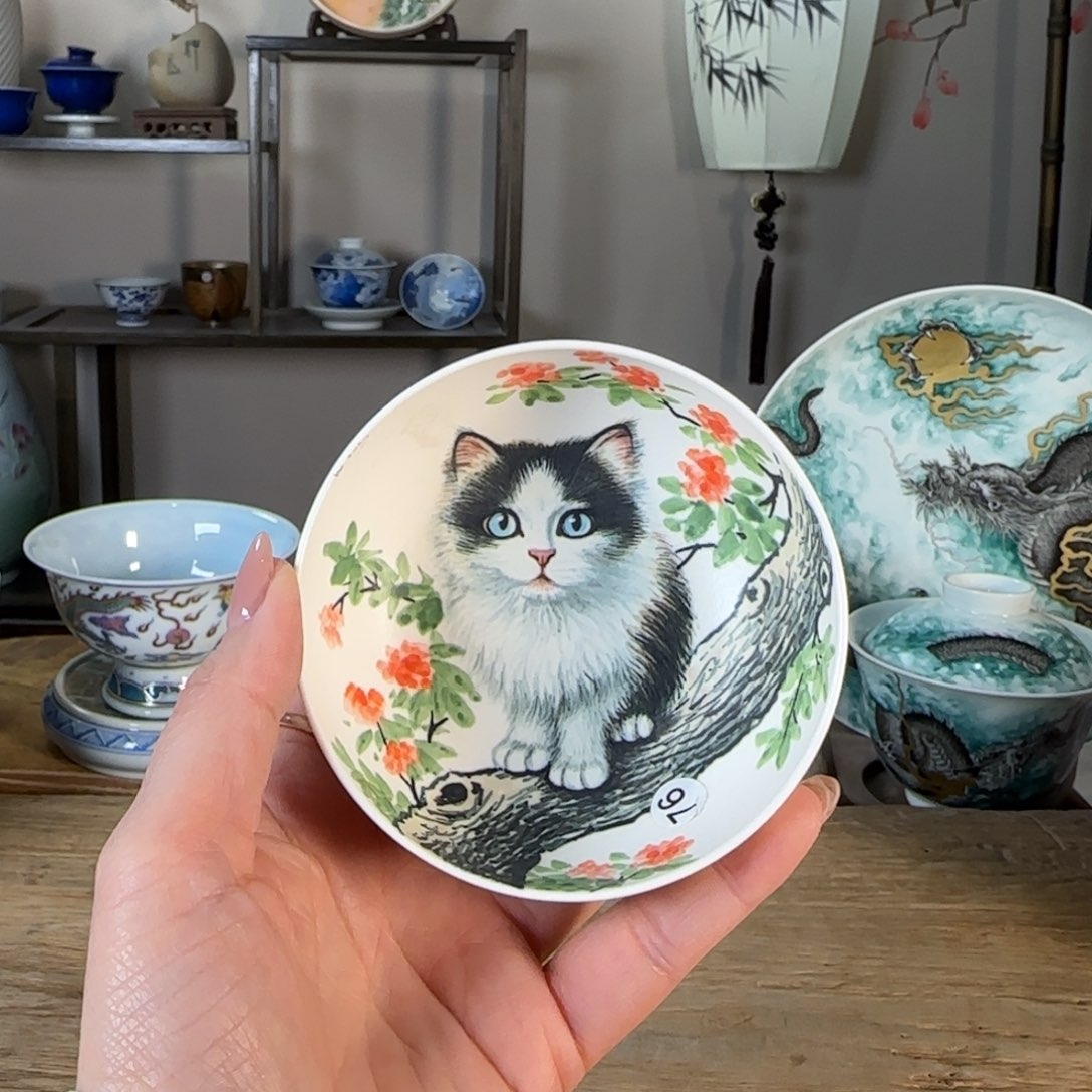 杯景德镇陶瓷柴烧多人